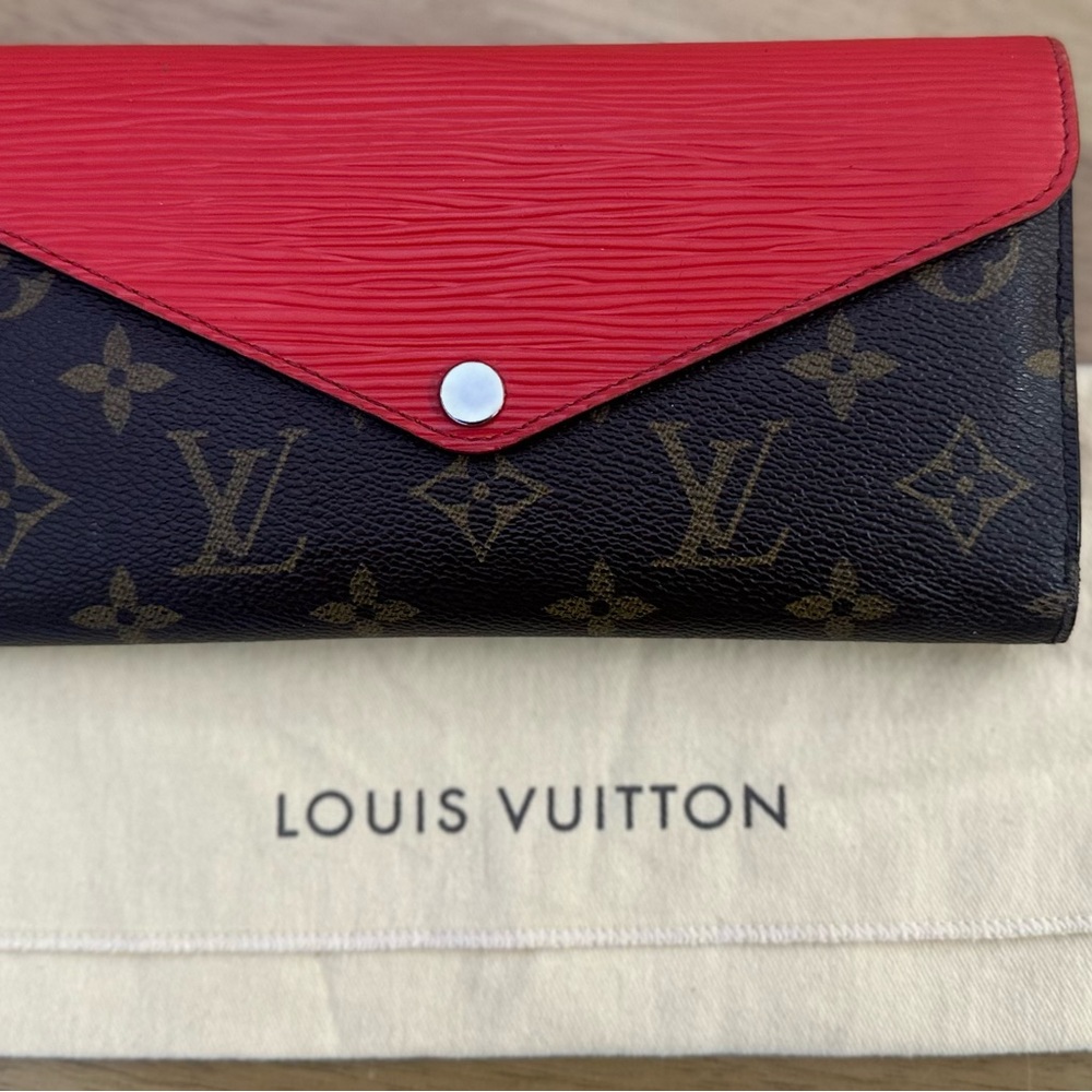 Louis Vuitton Red and Black Monogram Clutch